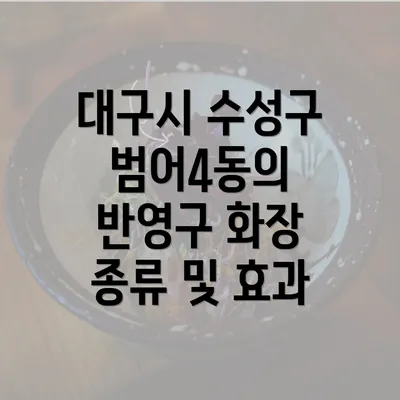 대구시 수성구 범어4동의 반영구 화장 종류 및 효과