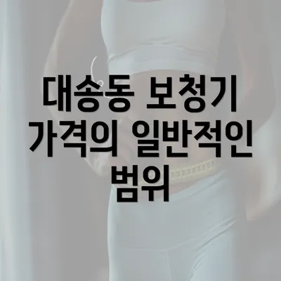 대송동 보청기 가격의 일반적인 범위