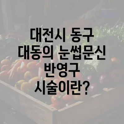 대전시 동구 대동의 눈썹문신 반영구 시술이란?