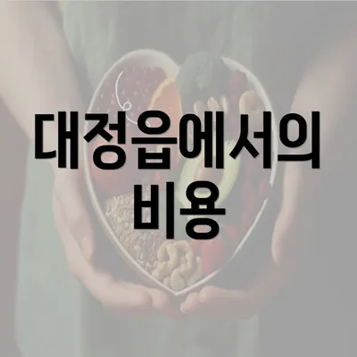 대정읍에서의 비용