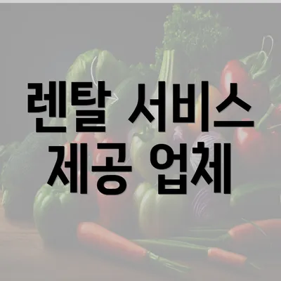 렌탈 서비스 제공 업체