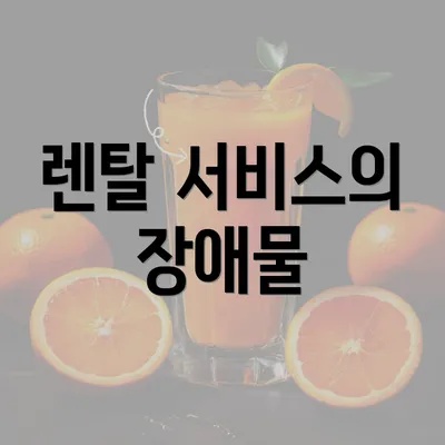 렌탈 서비스의 장애물