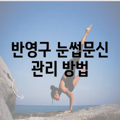 반영구 눈썹문신 관리 방법