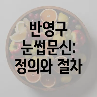 반영구 눈썹문신: 정의와 절차