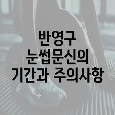 반영구 눈썹문신의 기간과 주의사항