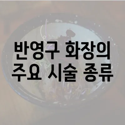 반영구 화장의 주요 시술 종류