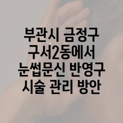 부관시 금정구 구서2동에서 눈썹문신 반영구 시술 관리 방안