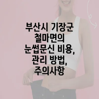 부산시 기장군 철마면의 눈썹문신 비용, 관리 방법, 주의사항