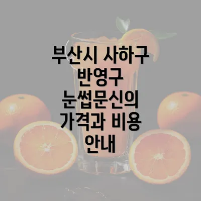 부산시 사하구 반영구 눈썹문신의 가격과 비용 안내