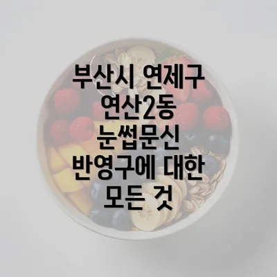 부산시 연제구 연산2동 눈썹문신 반영구에 대한 모든 것