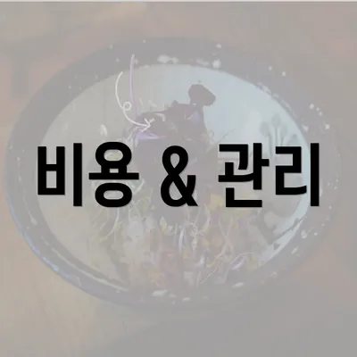 비용 & 관리