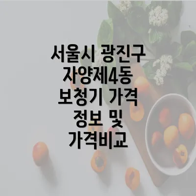 서울시 광진구 자양제4동 보청기 가격 정보 및 가격비교