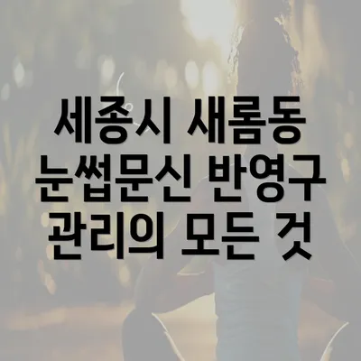 세종시 새롬동 눈썹문신 반영구 관리의 모든 것