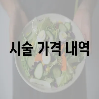 시술 가격 내역