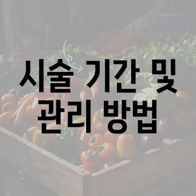 시술 기간 및 관리 방법