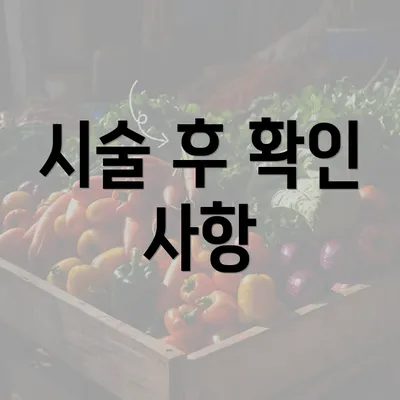 시술 후 확인 사항