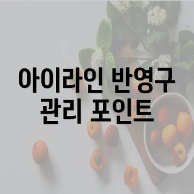 아이라인 반영구 관리 포인트