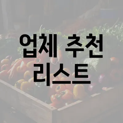 업체 추천 리스트