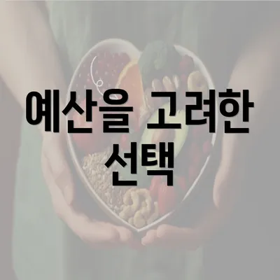 예산을 고려한 선택