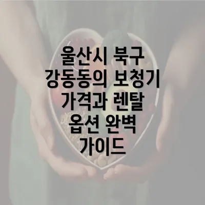 울산시 북구 강동동의 보청기 가격과 렌탈 옵션 완벽 가이드