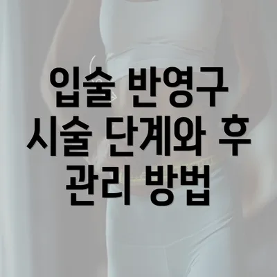 입술 반영구 시술 단계와 후 관리 방법