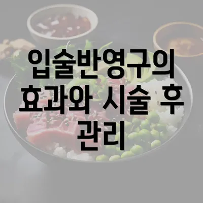 입술반영구의 효과와 시술 후 관리