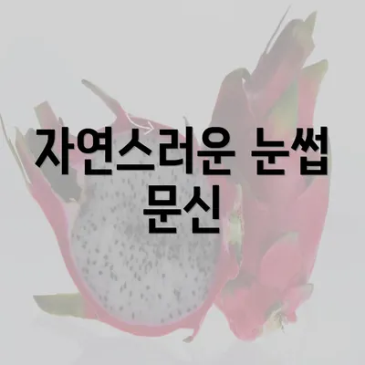 자연스러운 눈썹 문신