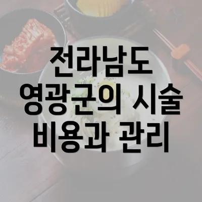 전라남도 영광군의 시술 비용과 관리