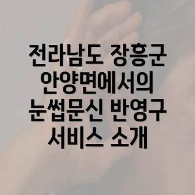 전라남도 장흥군 안양면에서의 눈썹문신 반영구 서비스 소개