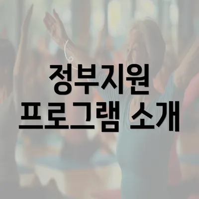 정부지원 프로그램 소개