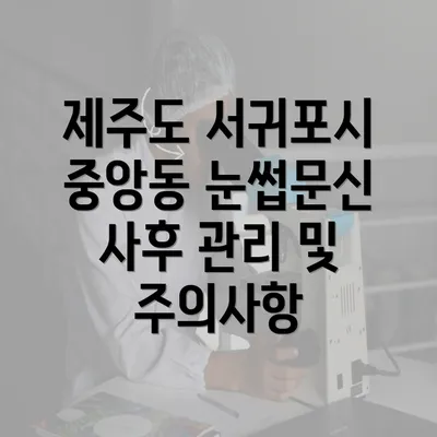 제주도 서귀포시 중앙동 눈썹문신 사후 관리 및 주의사항