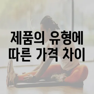 제품의 유형에 따른 가격 차이