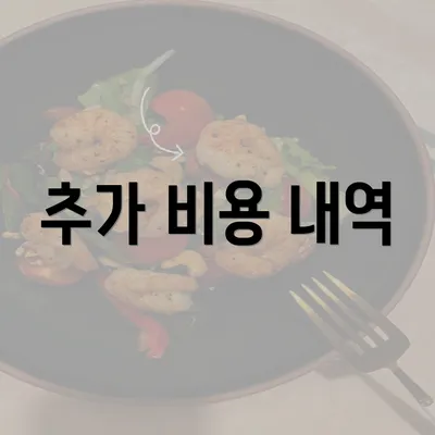 추가 비용 내역