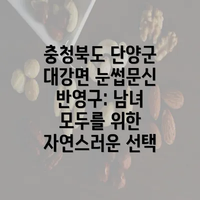 충청북도 단양군 대강면 눈썹문신 반영구: 남녀 모두를 위한 자연스러운 선택