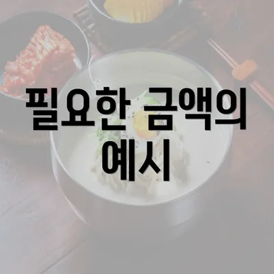 필요한 금액의 예시