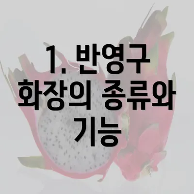 1. 반영구 화장의 종류와 기능