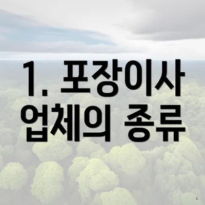 1. 포장이사 업체의 종류