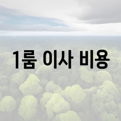 1룸 이사 비용