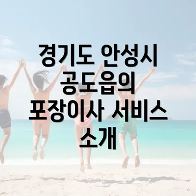 경기도 안성시 공도읍의 포장이사 서비스 소개