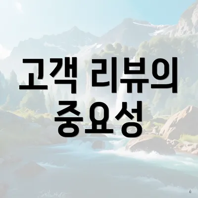 고객 리뷰의 중요성