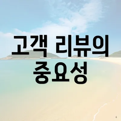 고객 리뷰의 중요성