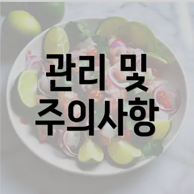 관리 및 주의사항