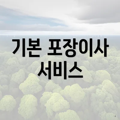 기본 포장이사 서비스