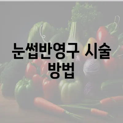 눈썹반영구 시술 방법