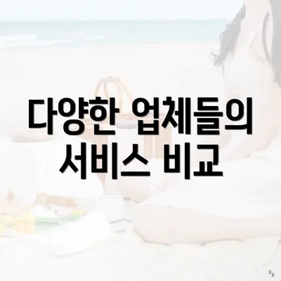 다양한 업체들의 서비스 비교