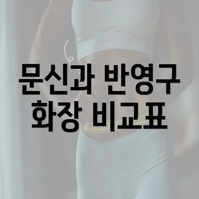 문신과 반영구 화장 비교표