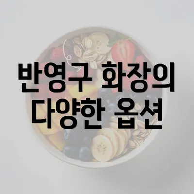 반영구 화장의 다양한 옵션