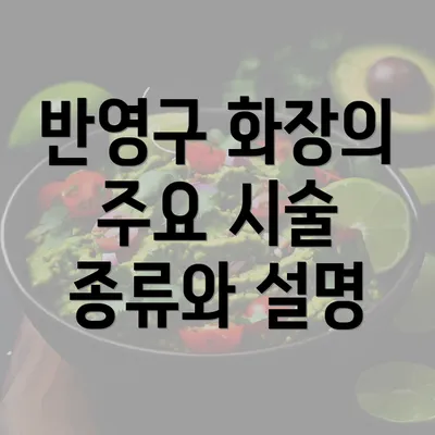 반영구 화장의 주요 시술 종류와 설명