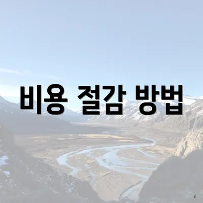 비용 절감 방법