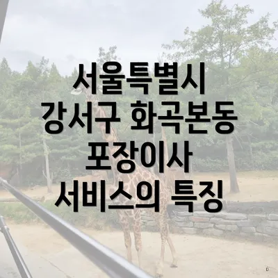 서울특별시 강서구 화곡본동 포장이사 서비스의 특징